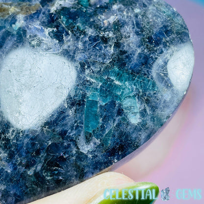 Iolite (Cordierite) + Blue Apatite Heart Medium Carving