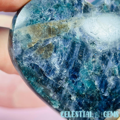 Iolite (Cordierite) + Blue Apatite Heart Medium Carving