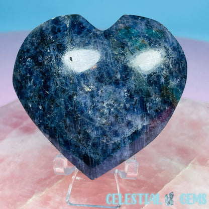Iolite (Cordierite) + Blue Apatite Heart Medium Carving