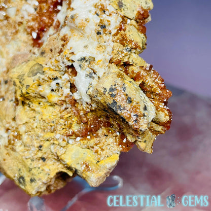 Vanadinite over Barite Raw Cluster Specimen