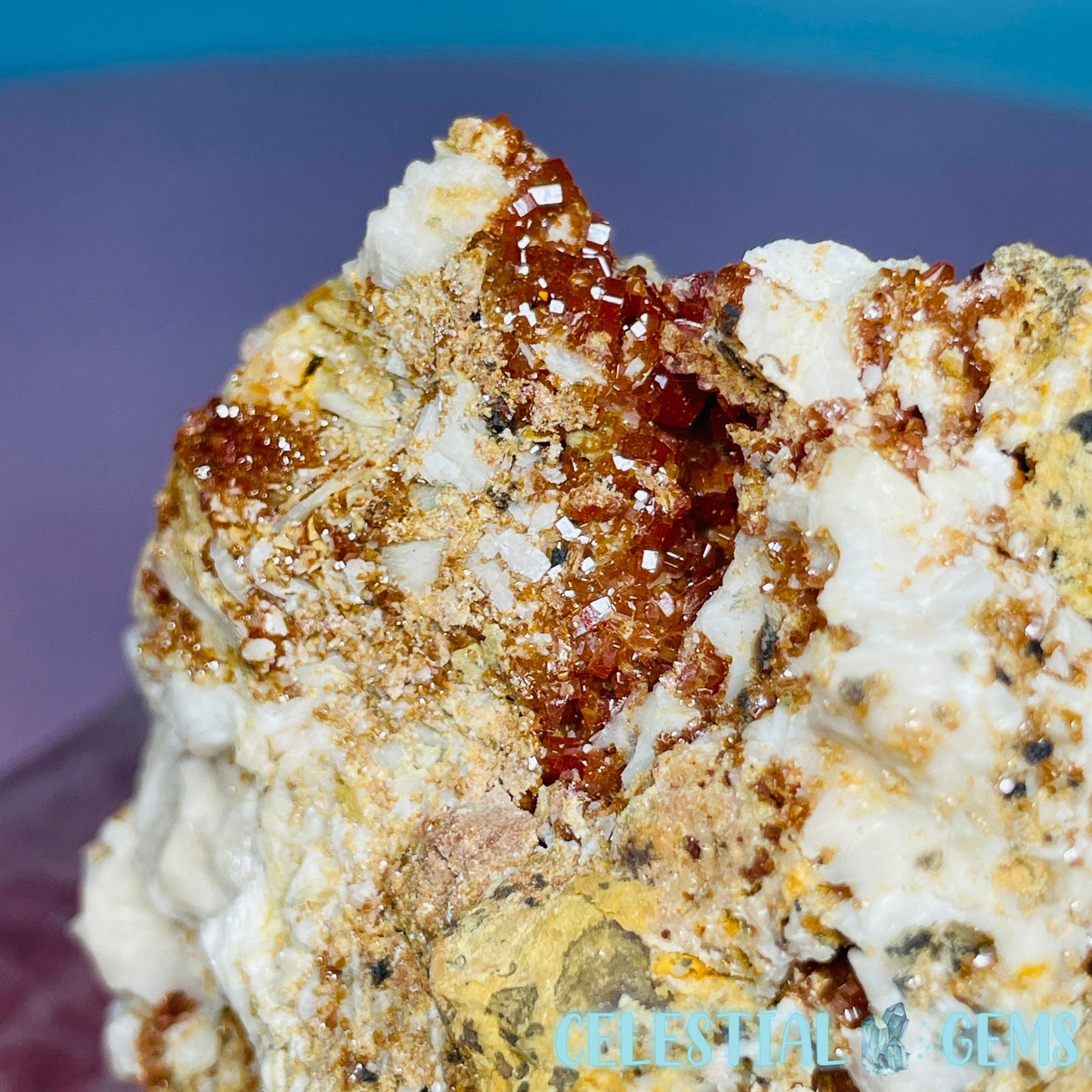 Vanadinite over Barite Raw Cluster Specimen