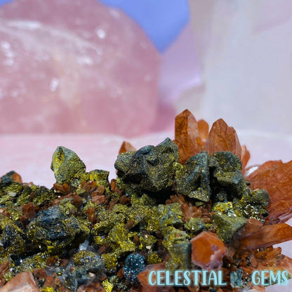 Red Hematoid Quartz with Pyrite + Galena Small Cluster Specimen I