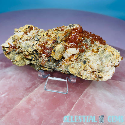 Vanadinite over Barite Raw Cluster Specimen