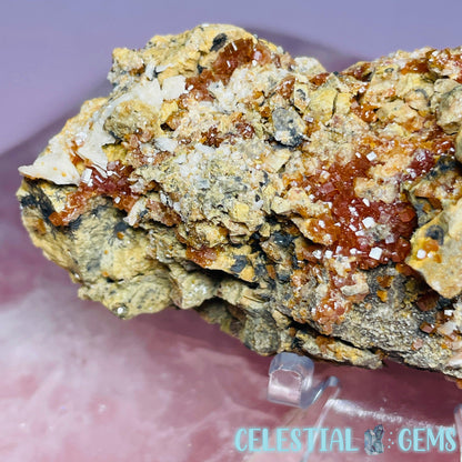 Vanadinite over Barite Raw Cluster Specimen