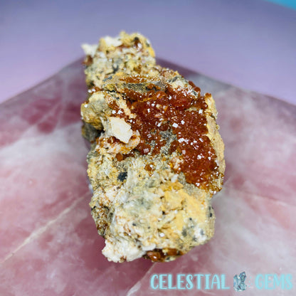 Vanadinite over Barite Raw Cluster Specimen