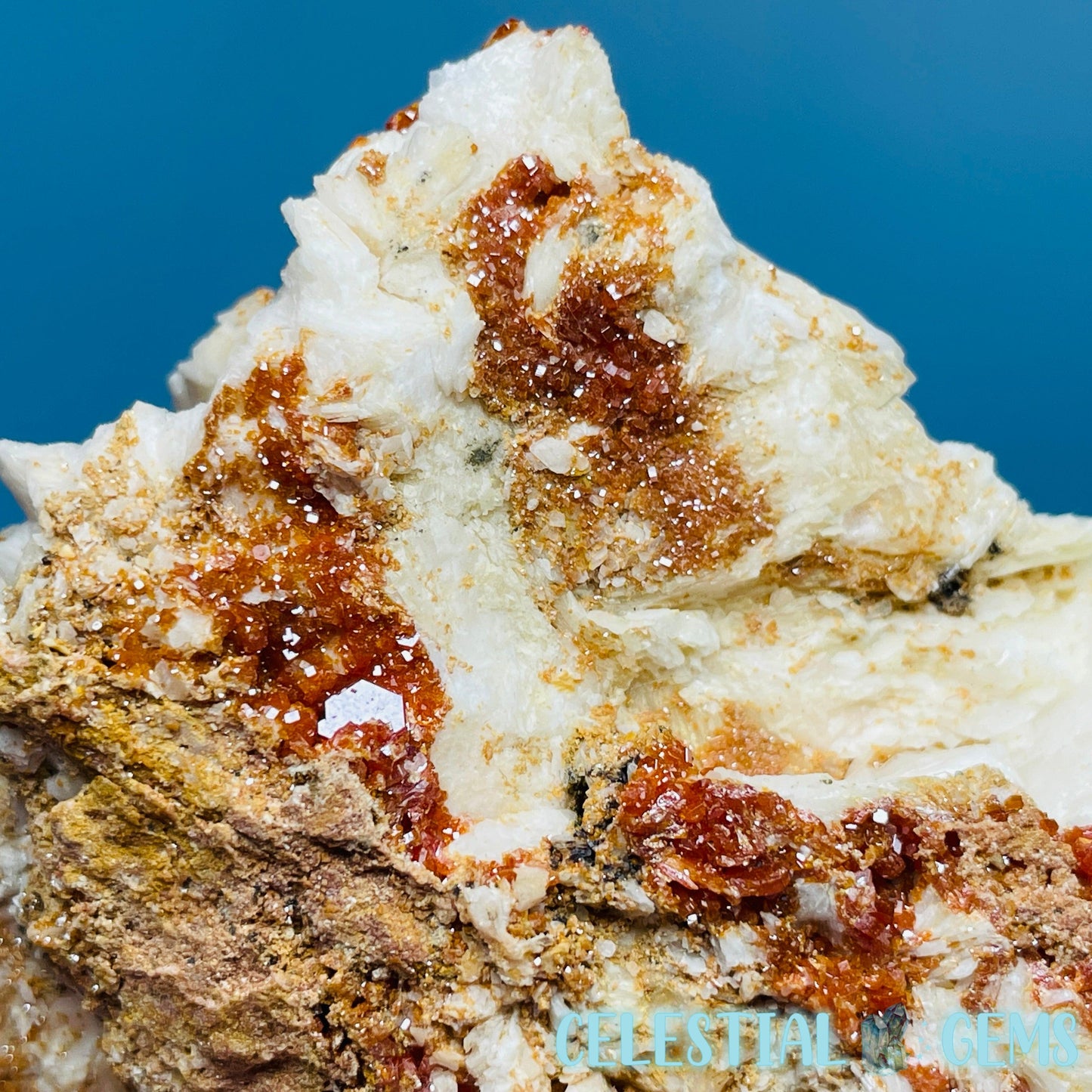 Vanadinite over Barite Raw Cluster Specimen