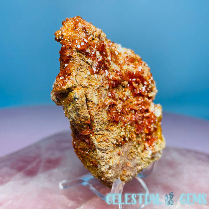 Vanadinite over Barite Raw Cluster Specimen