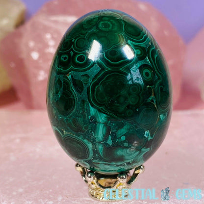 Malachite Egg Small Carving