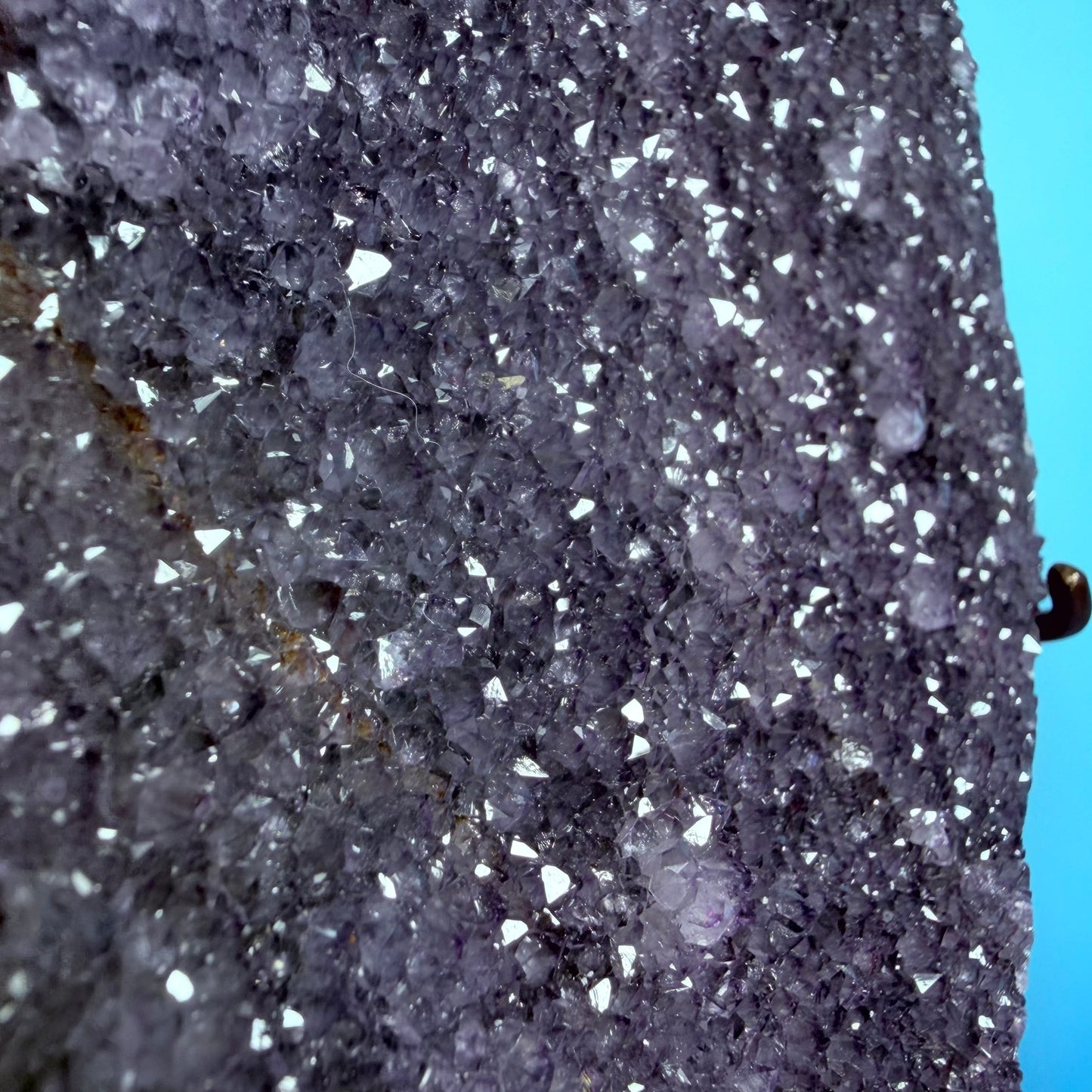 Amethyst Cluster Heart Large Carving on Metal Stand (Video)
