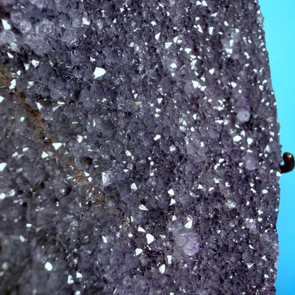 Amethyst Cluster Heart Large Carving on Metal Stand (Video)