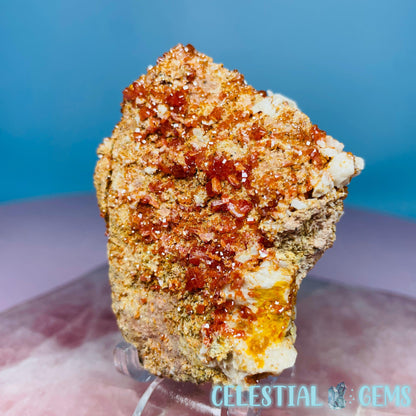 Vanadinite over Barite Raw Cluster Specimen