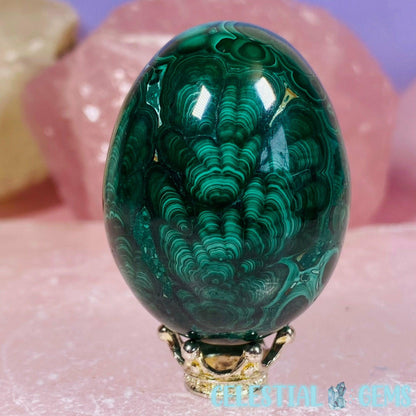 Malachite Egg Small Carving