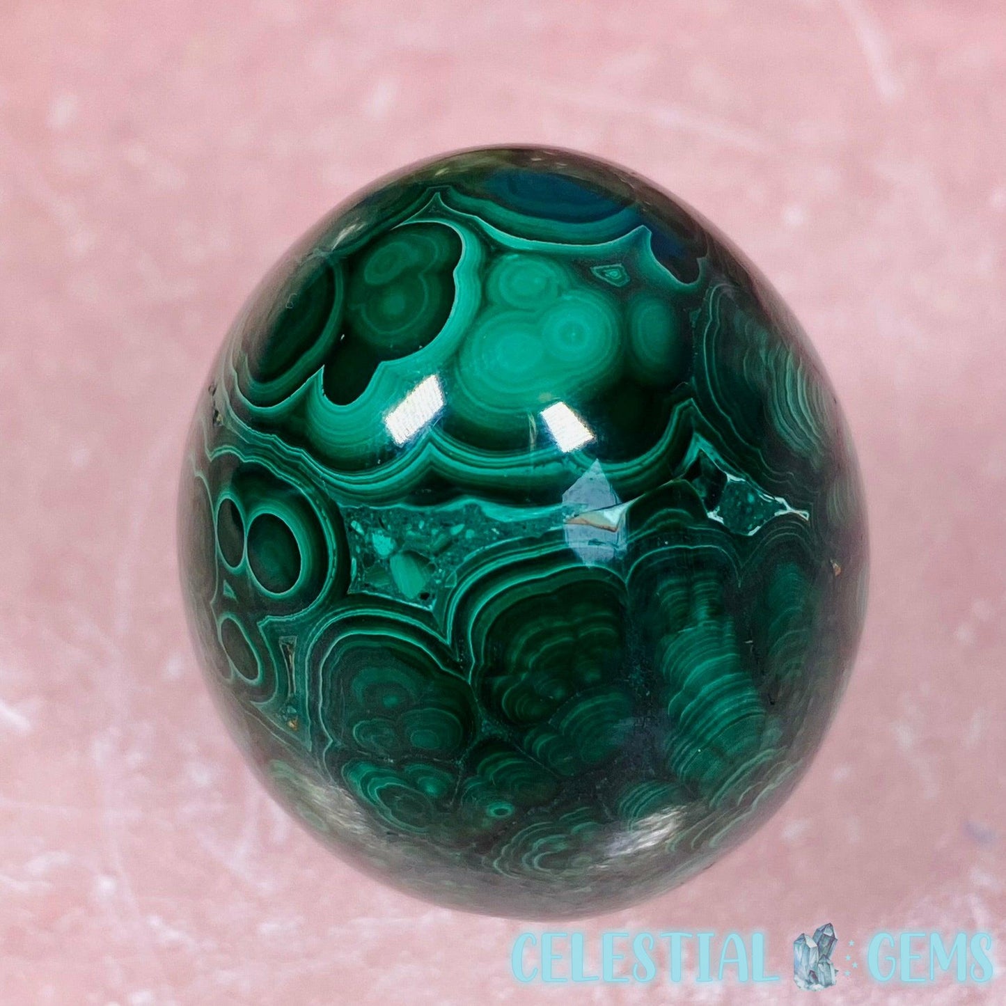 Malachite Egg Small Carving