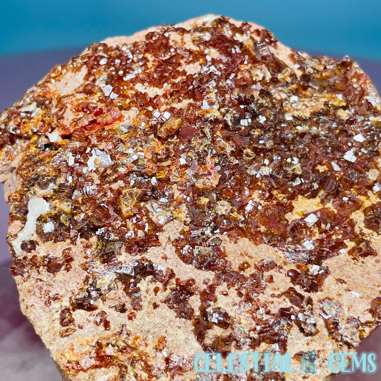 Vanadinite over Barite Raw Cluster Specimen
