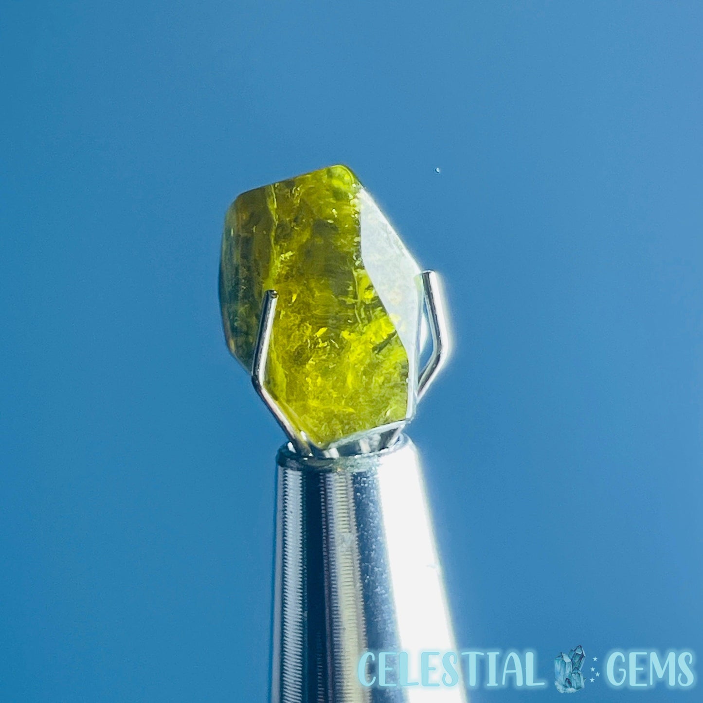 Green Verdilite Tourmaline Faceted Mini Gemstone in Specimen Pottle