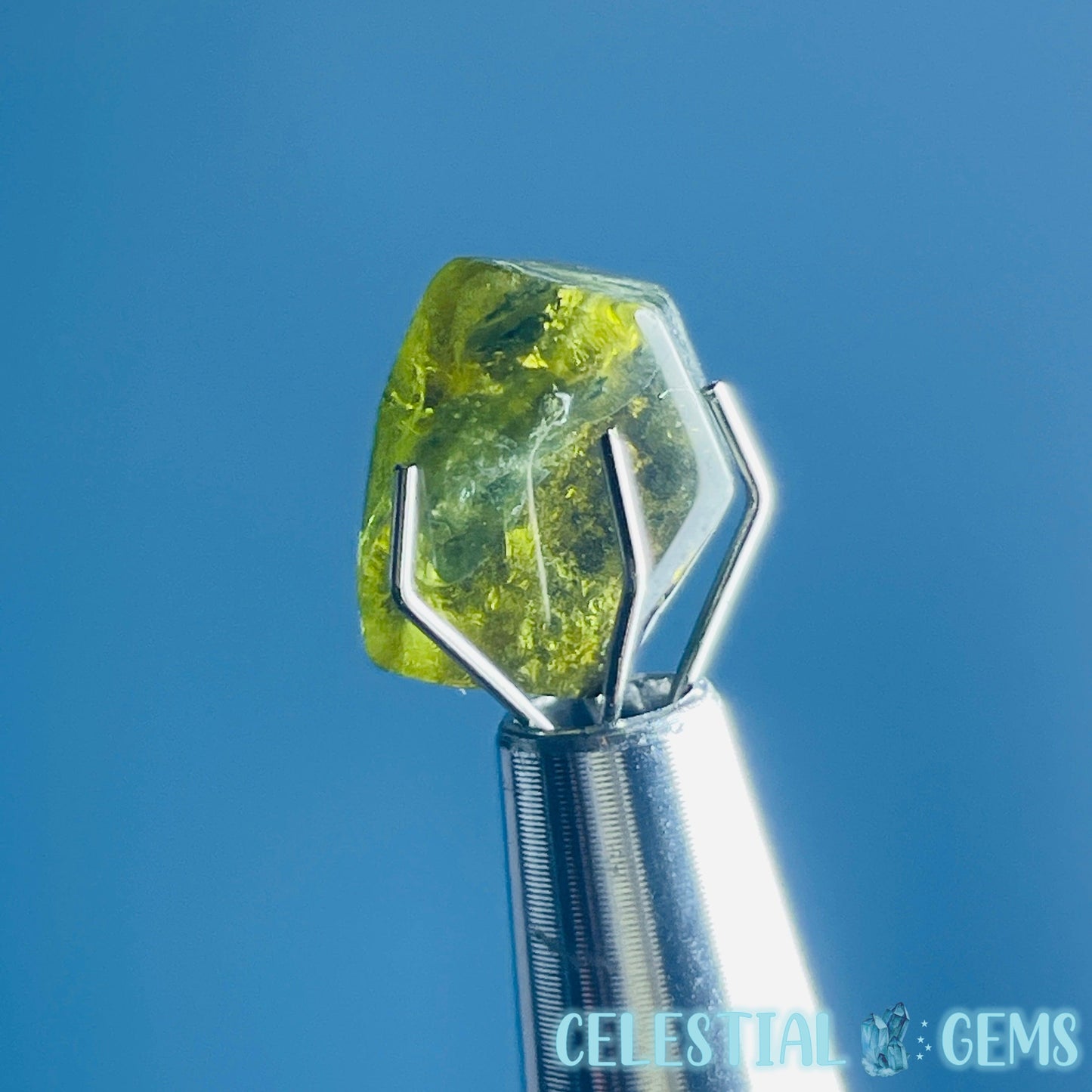 Green Verdilite Tourmaline Faceted Mini Gemstone in Specimen Pottle