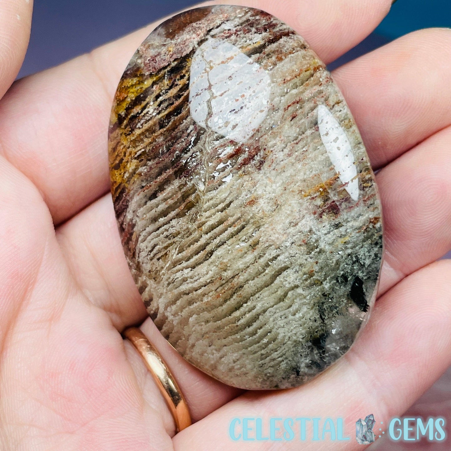 Thousand Layer Garden Quartz Palmstone