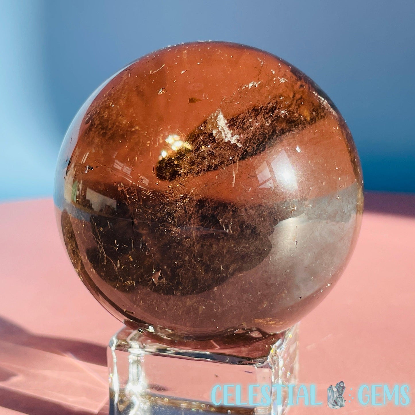 Smoky Quartz Medium Sphere (Video)