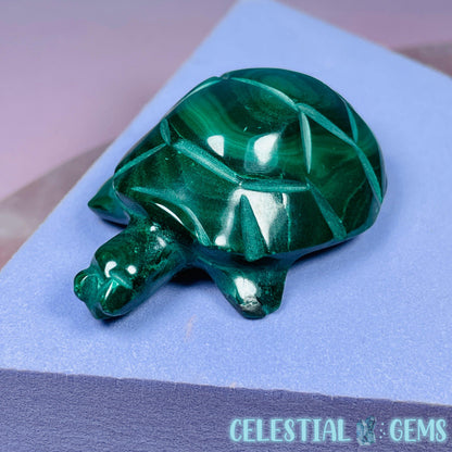 Malachite Tortoise Small Carving