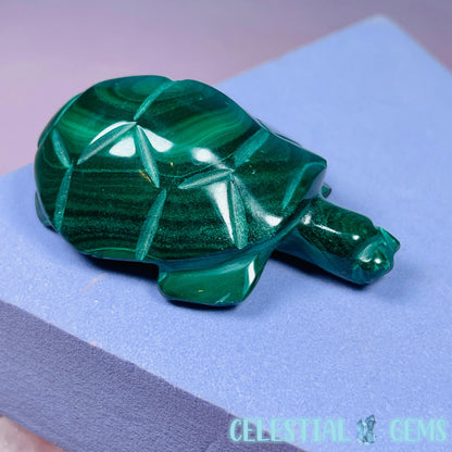 Malachite Tortoise Small Carving