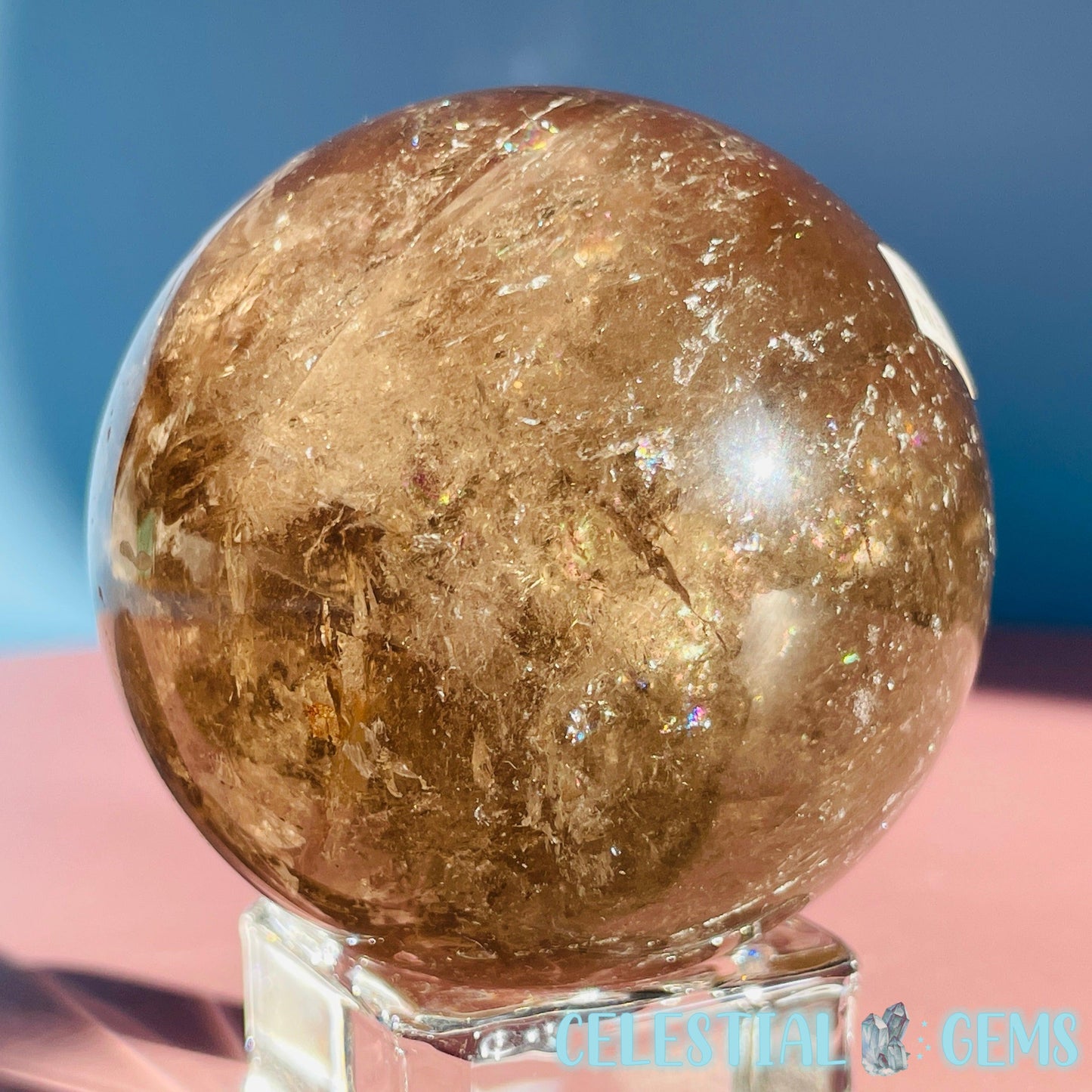 Smoky Quartz Medium Sphere (Video)