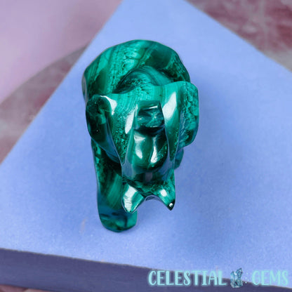 Malachite Elephant Small Carving