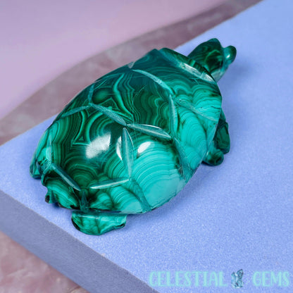 Malachite Tortoise Small Carving