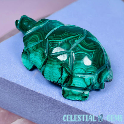 Malachite Tortoise Small Carving