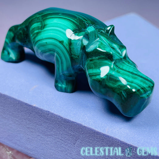 Malachite Hippopotamus Small Carving