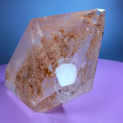 Silver Rutile Garden Quartz Large Freeform with Calcites
