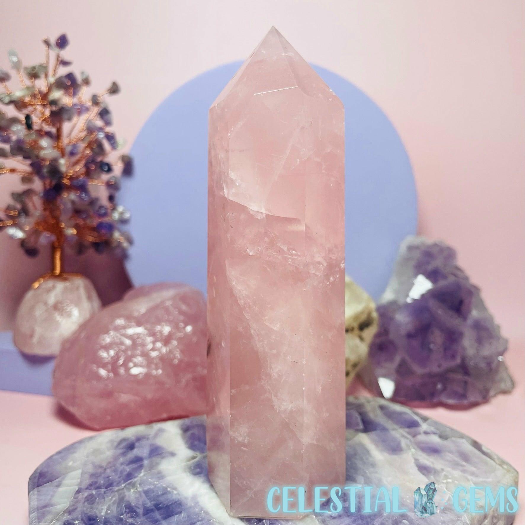 Rose Quartz Medium Tower – Celestial Gems Nz