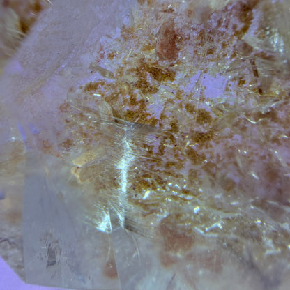 Silver Rutile Garden Quartz Large Freeform with Calcites