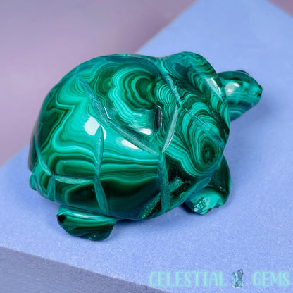 Malachite Tortoise Small Carving