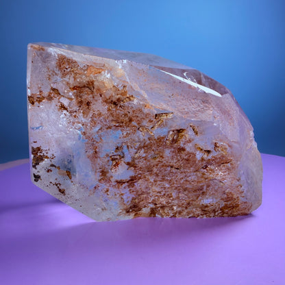 Silver Rutile Garden Quartz Large Freeform with Calcites
