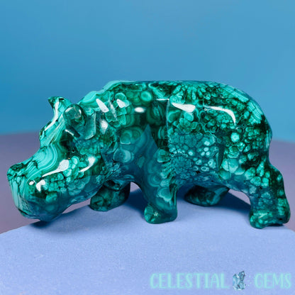 Malachite Hippopotamus Small Carving