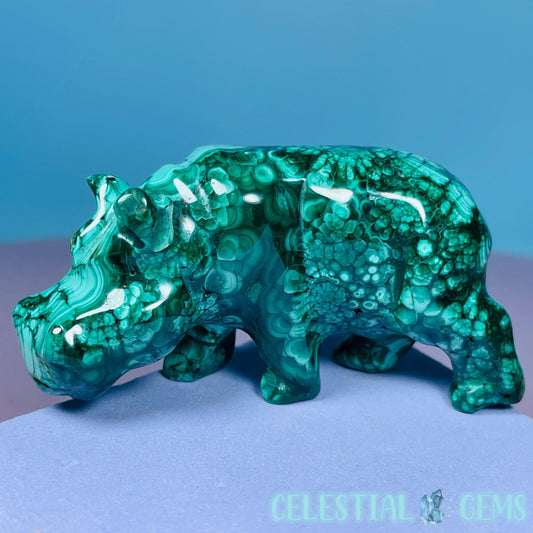 Malachite Hippopotamus Small Carving