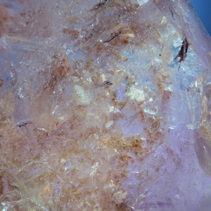 Silver Rutile Garden Quartz Large Freeform with Calcites