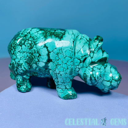 Malachite Hippopotamus Small Carving