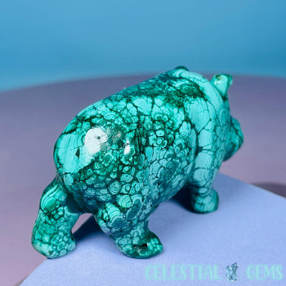 Malachite Hippopotamus Small Carving