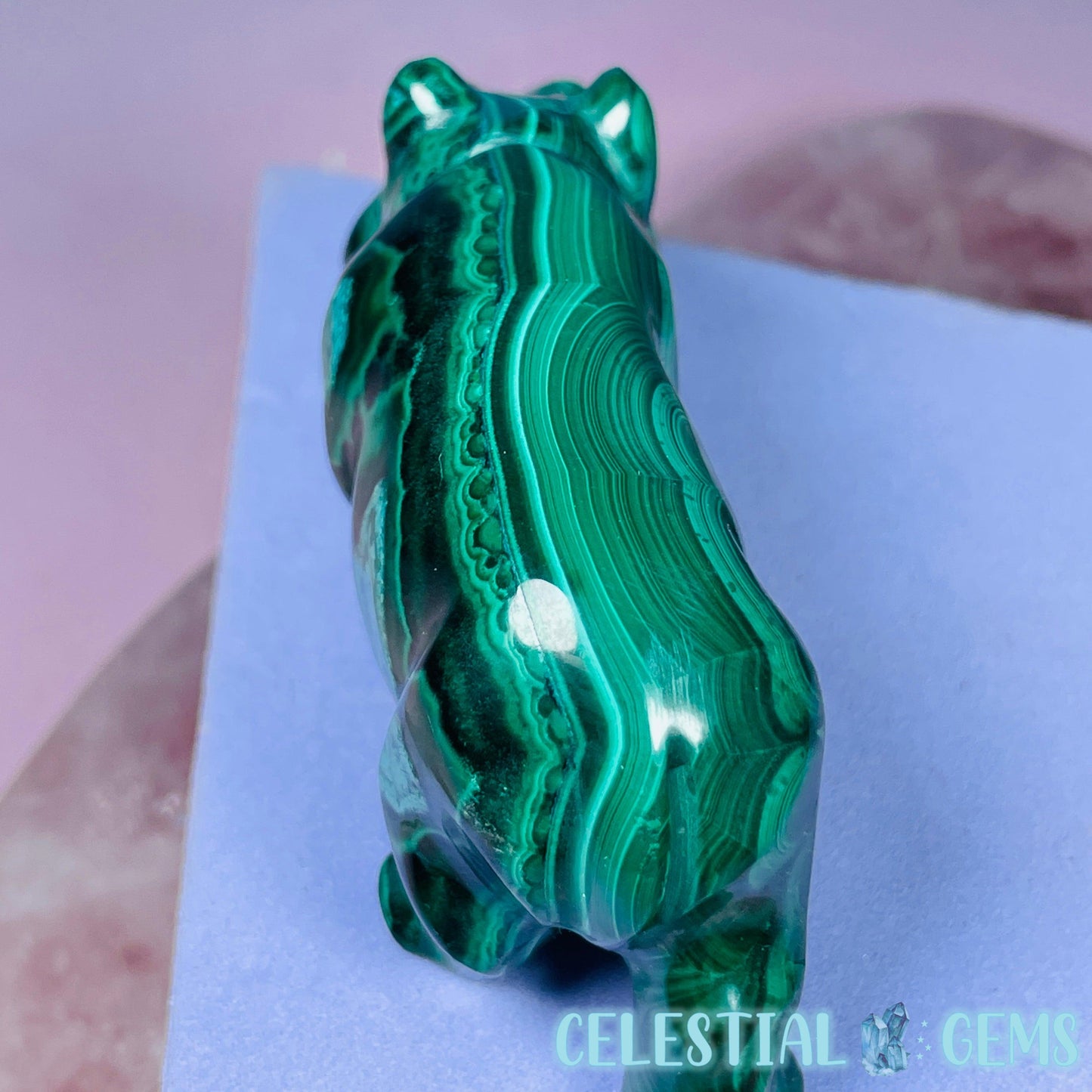Malachite + Chrysocolla Hippopotamus Small Carving