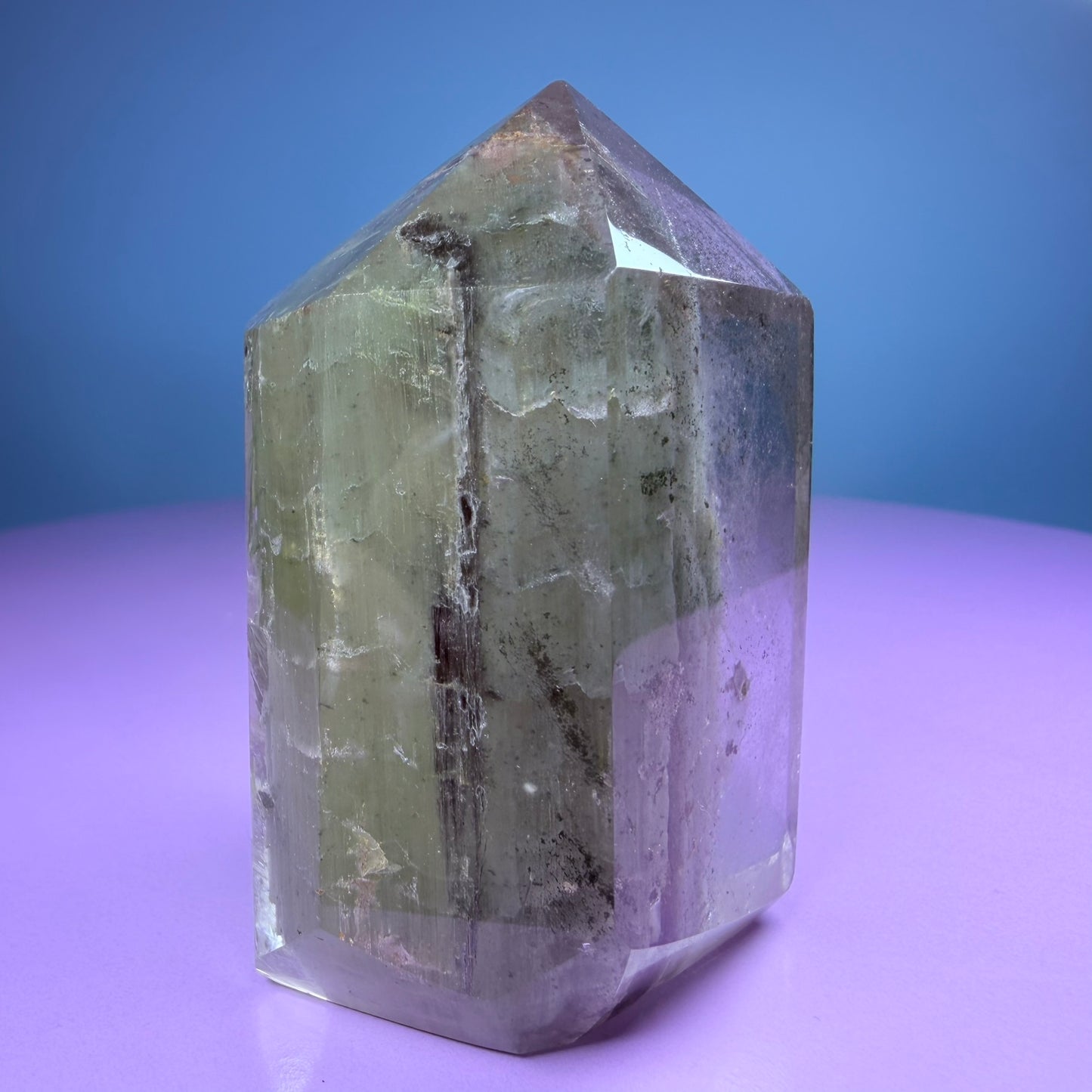 Green Amphibole Garden Quartz Chunky Medium Tower