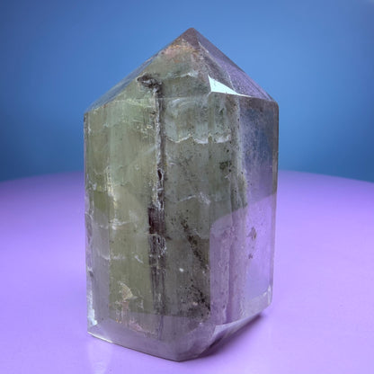 Green Amphibole Garden Quartz Chunky Medium Tower