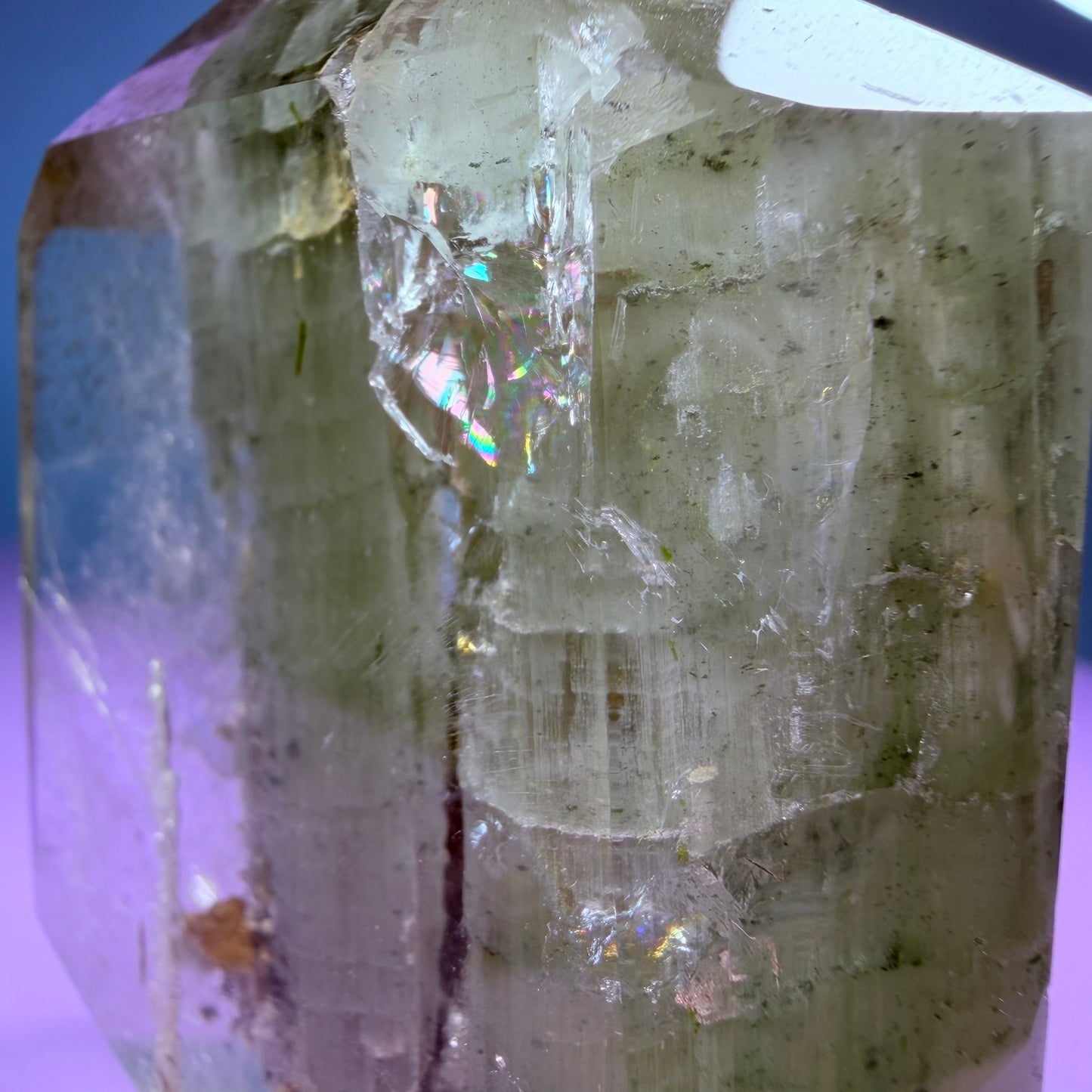 Green Amphibole Garden Quartz Chunky Medium Tower