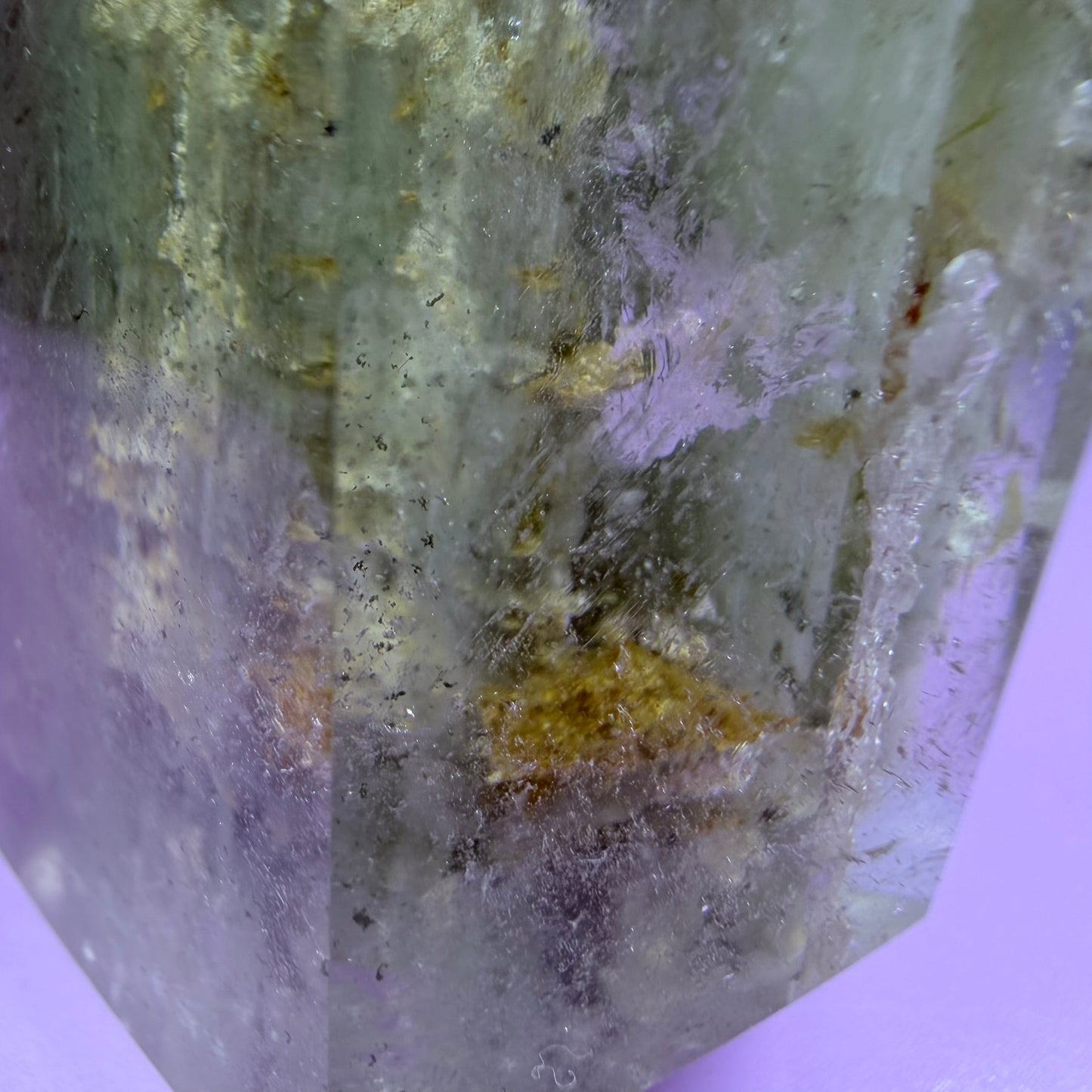 Green Amphibole Garden Quartz Chunky Medium Tower