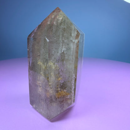 Green Amphibole Garden Quartz Chunky Medium Tower