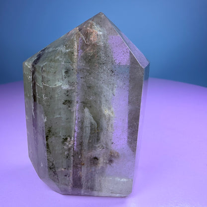 Green Amphibole Garden Quartz Chunky Medium Tower
