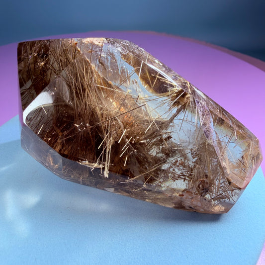 Silver Rutile Smoky Quartz Semi-Polished Medium Freeform