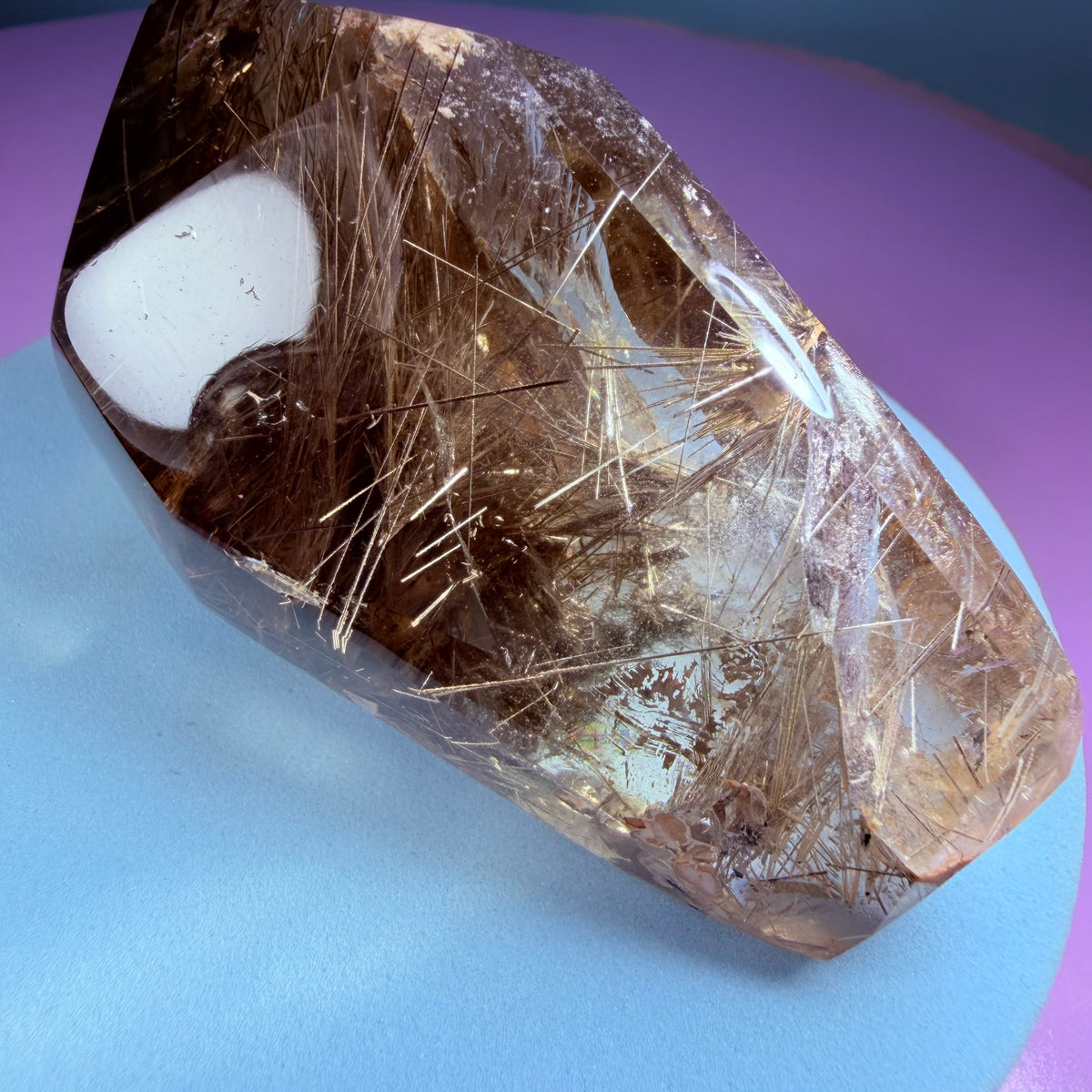 Silver Rutile Smoky Quartz Semi-Polished Medium Freeform