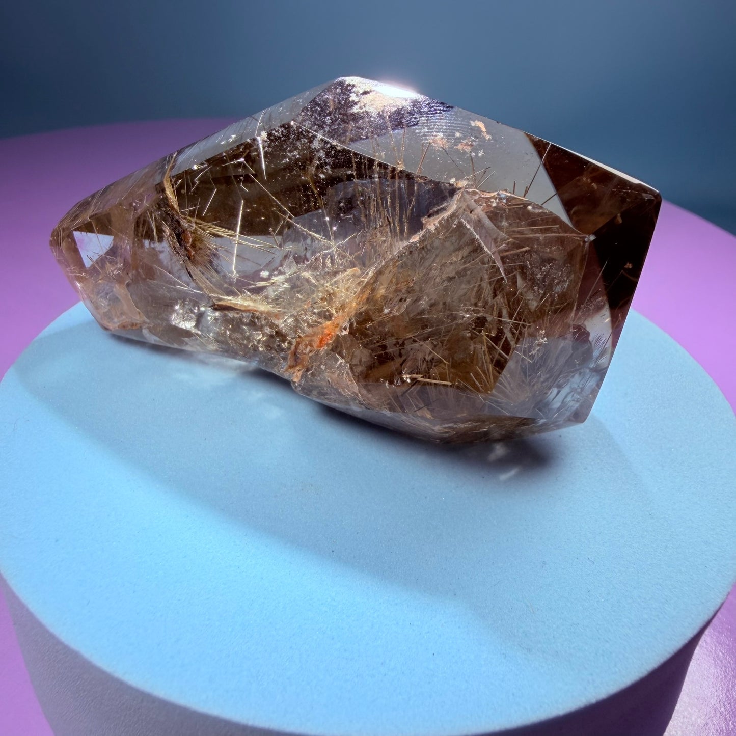 Silver Rutile Smoky Quartz Semi-Polished Medium Freeform
