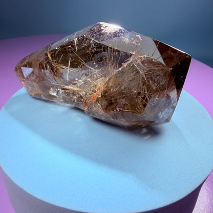 Silver Rutile Smoky Quartz Semi-Polished Medium Freeform